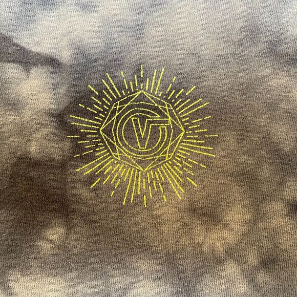 Vans Mens T-Shirt Medium Tie-Dye Gray & Black Short-Sleeve With Yellow Embroider - Picture 5 of 12